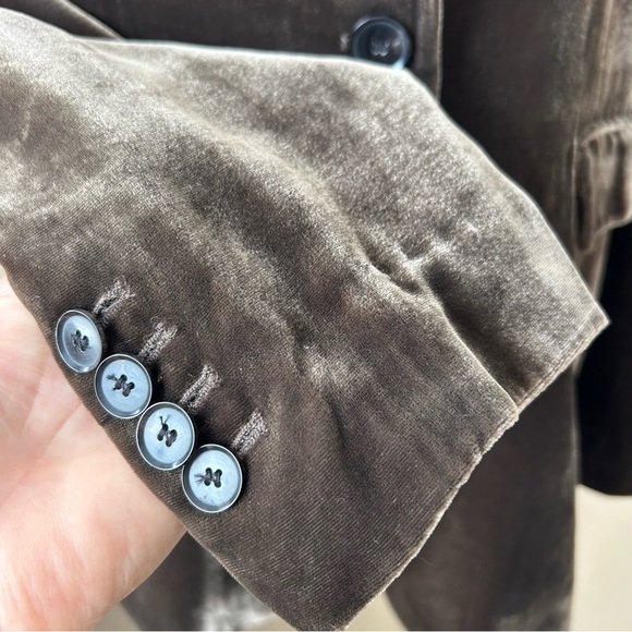 Zara Brown Velvet Blazer Jacket Limited Edition Silk Blend Size M 2731/289/528 - Picture 12 of 14